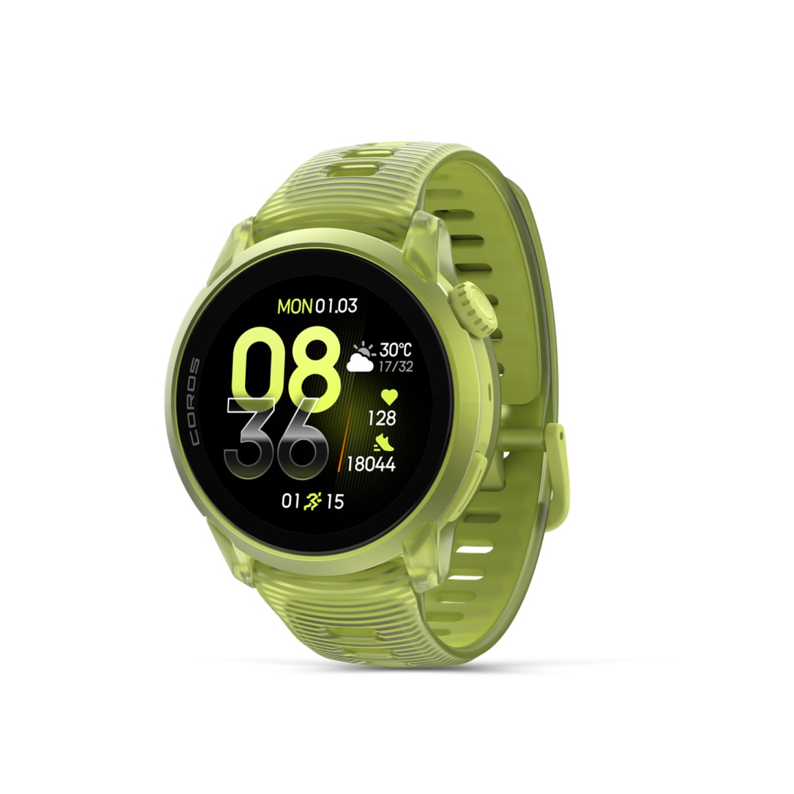 COROS PACE 4 Ultralight sportowy zegarek GPS - neonowy żółty silikon | 1,2-calowy ekran dotykowy AMOLED, 19 dni codziennego użytkowania, sterowanie głosowe, zaawansowane narzędzia treningowe