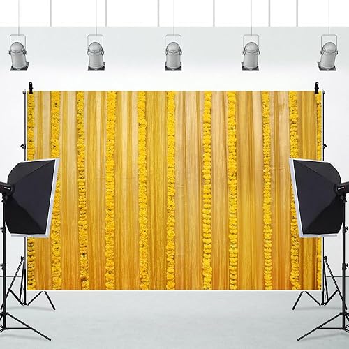 Miniatura 8 de Renaiss Telón de fondo tradicional indio de 12 x 10 pies, cortina india para matrimonio, macramé, boda, guirnaldas de caléndula, festival,