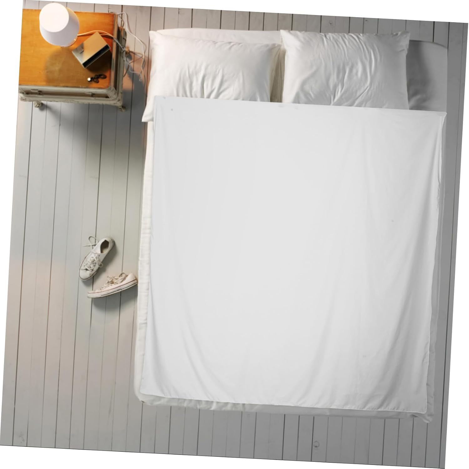White Flat Sheet Twin Size Hotel Quality Breathable Soft Chemical Fiber Bed Sheet Wrinkle Resistant Easy Care for Hospital and Camp Use