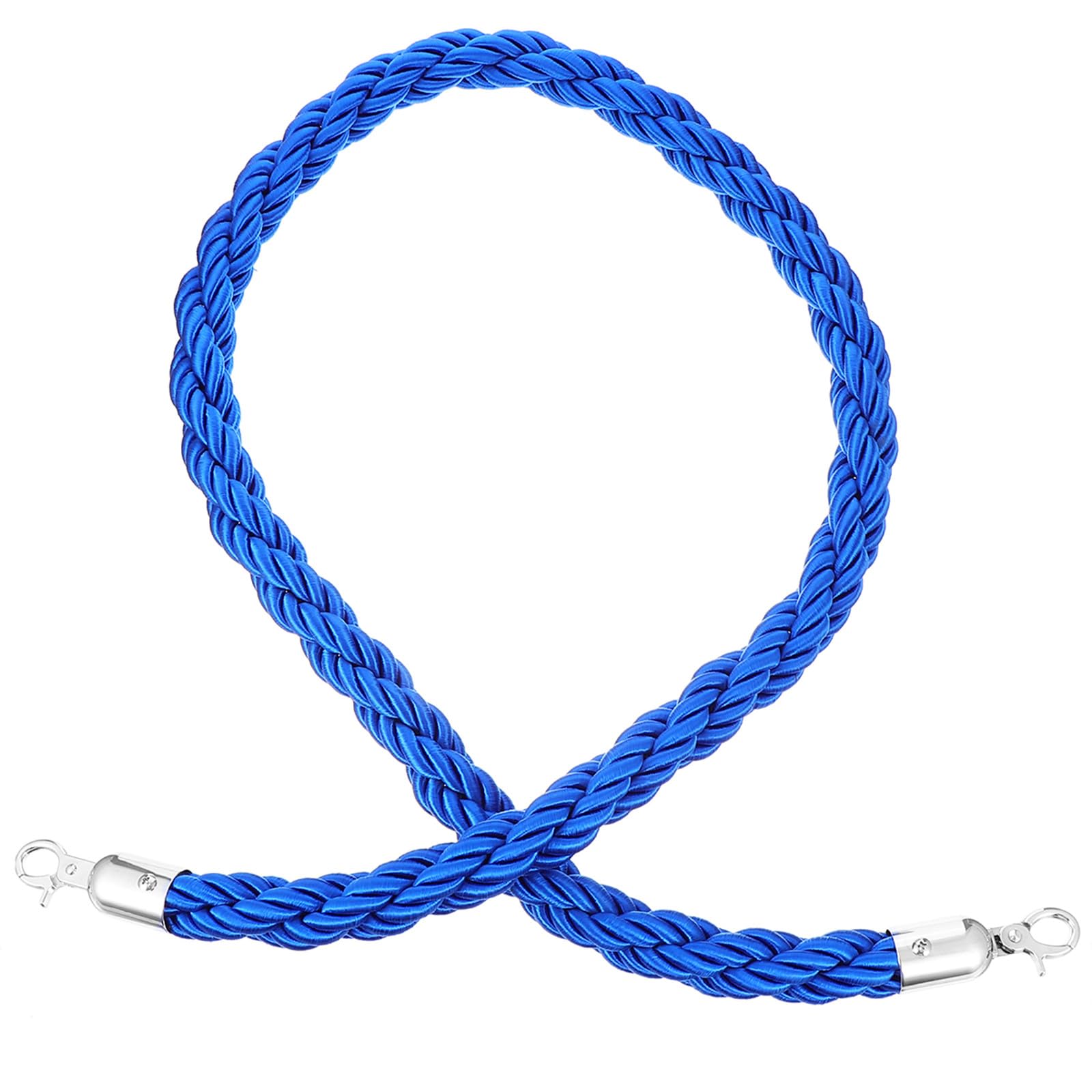 BESTYASH Corde de Séparation Torsadée Bleue 15 M pour Poteau de Contrôle des Foules Corde de Barrière de File D’Attente Robuste Séparateur de File D’Attente Industriel Usage