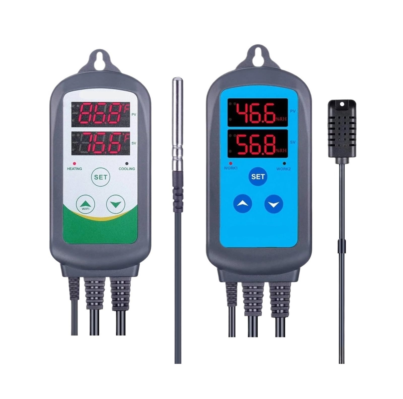 Combo Set Pre-wired Digital Stage Humidity Controller IHC200 and Heating Cooling Temperature Controller ITC-308