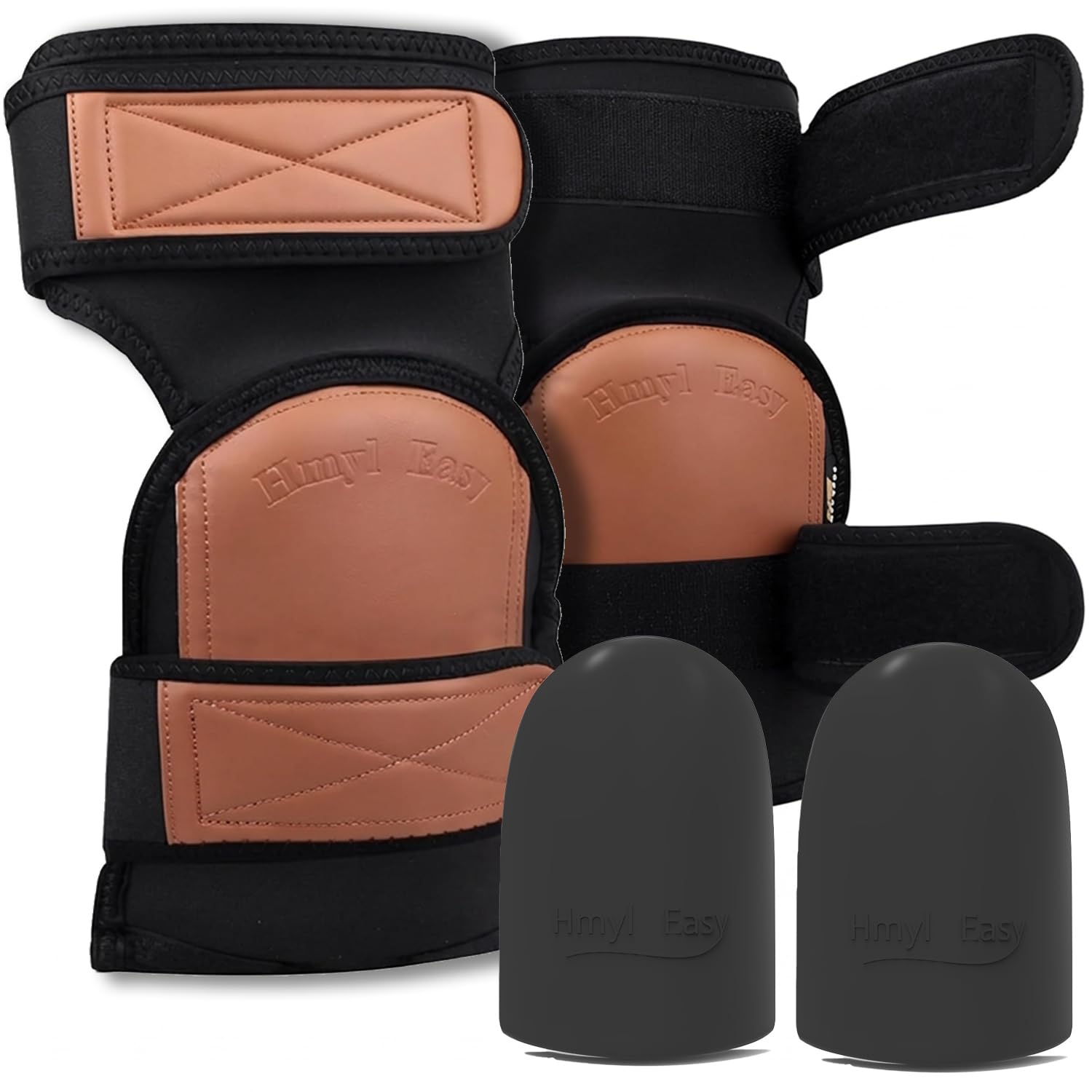 Rodilleras de cuero súper suaves de dos correas para el trabajo con un par extra de forros mejorados, pantalones cortos disponibles, almohadillas interiores reemplazables para construcción, jardín