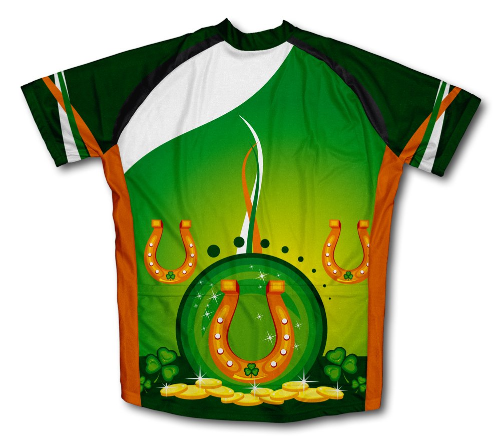 ScudoPro St. Patrick's Day Horse Shoe Short Sleeve Cycling Jersey for Youth - Size XS Green