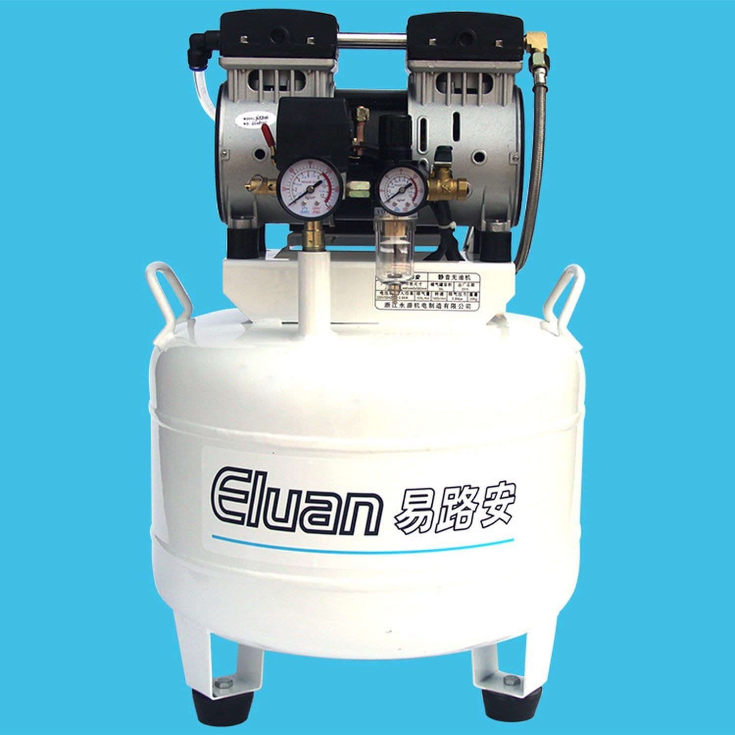 Compressore Aria Silenziato Senza Olio 30 Litri JYK30 8 bar 45 l/min 0,6 kW 220V per Officina Elettronica