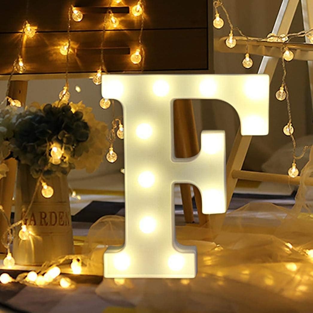 SMYTShop Light Up Letters, Warm White LED Letter Light Up Alphabet Letter Lights for Festival Decorative Letter Party Wedding (F)