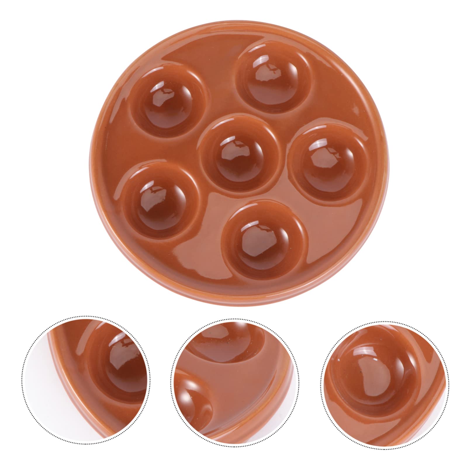 LABRIMP Piatto e Lavorazione Fine Marrone in Ceramica per Lumache Spesso e Stabile Design Semplice senza Bordo Ruvido per Cottura in Forno e Barbecue