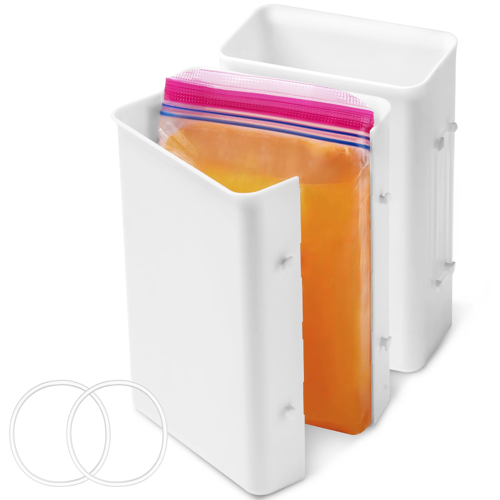 Lifewit Freezer Soup Containers 2 Pack, 4 Cup(1 Quart) Souper Cubes for Food Organizer, Meal Prep Bag Mold to Freeze Soup, Juice, Ice, Leftovers, Yogurt in Fridge, Kitchen