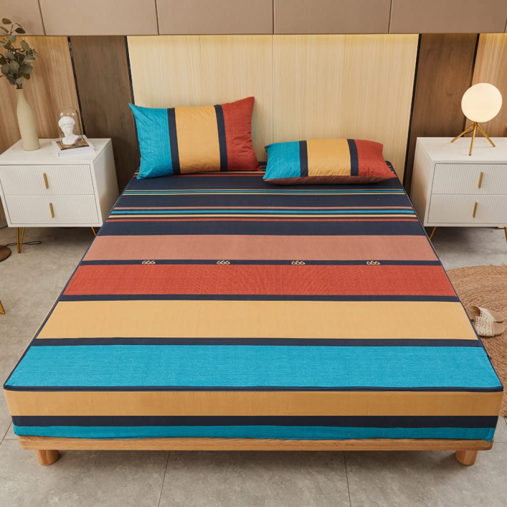Funda de colchón con impresión, Protector de colchón Impermeable, Suave, Acogedor, Transpirable, Ajustada, sábana para Adultos, niños, Colcha, Reng zai LV tu, 160x200x20cm 1 Pieza