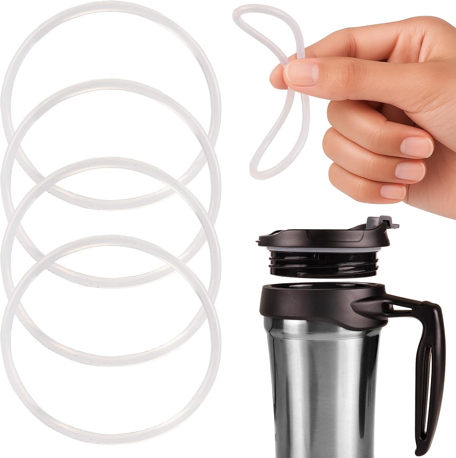 5 Pack Replacement Lid Seal for Bubba HERO 18oz Mug, Gasket Seals Compatible with Bubba Stainless Steel Travel Mug, Leak-Proof BPA Free