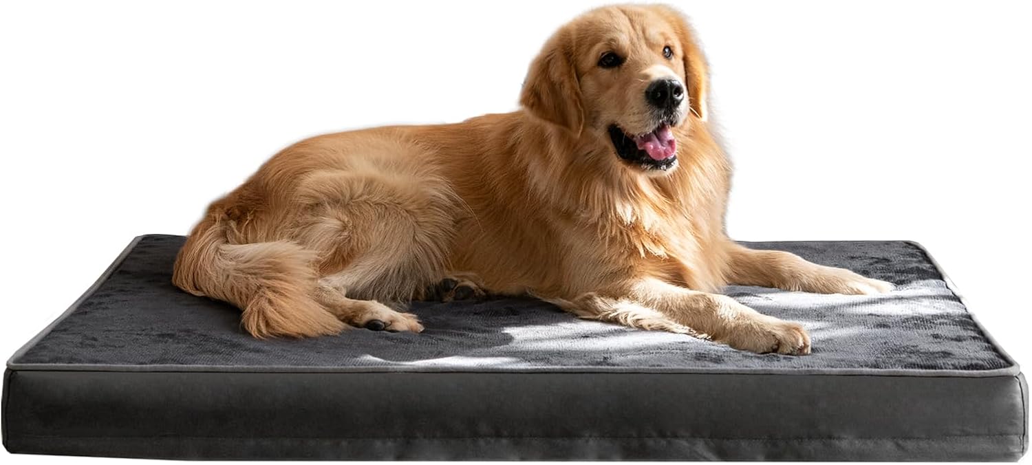Oak&Tea Extra Large Dog Bed washable, Orthopedic Dog Beds with Flannel