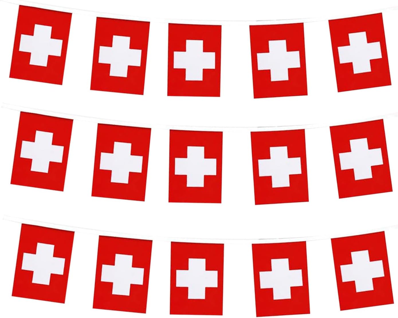 mflagperft Switzerland Flags Swiss Small String Mini Flag Pennant Banner Decorations