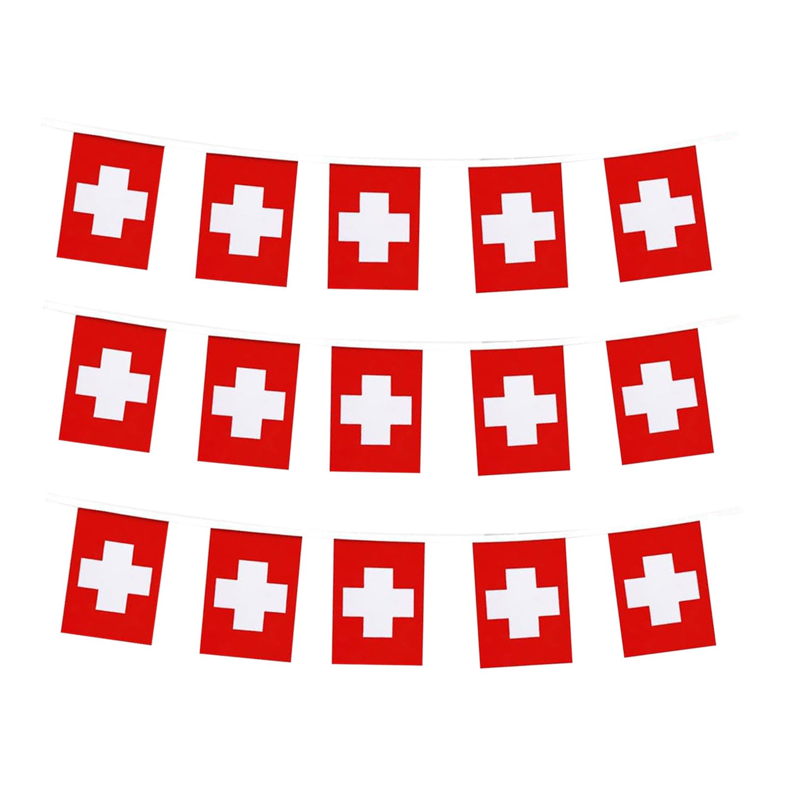mflagperft Switzerland Flags Swiss Small String Mini Flag Pennant Banner Decorations