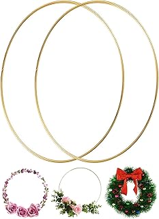 Large Metal Floral Hoop Wreath Macrame 12 Inch Gold Rings for Making Christmas Wedding Decor Dream Catcher Wall Hanging Em...