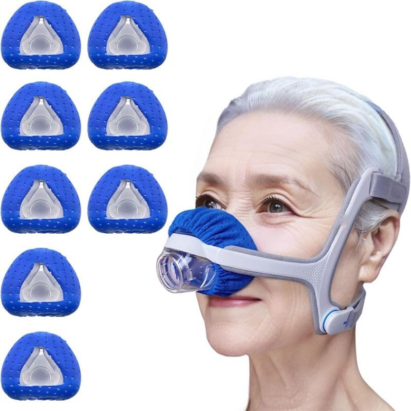Lot de 8 inserts de masque nasal réutilisables pour masques N20 et C PAP avec coussin en tissu respirant