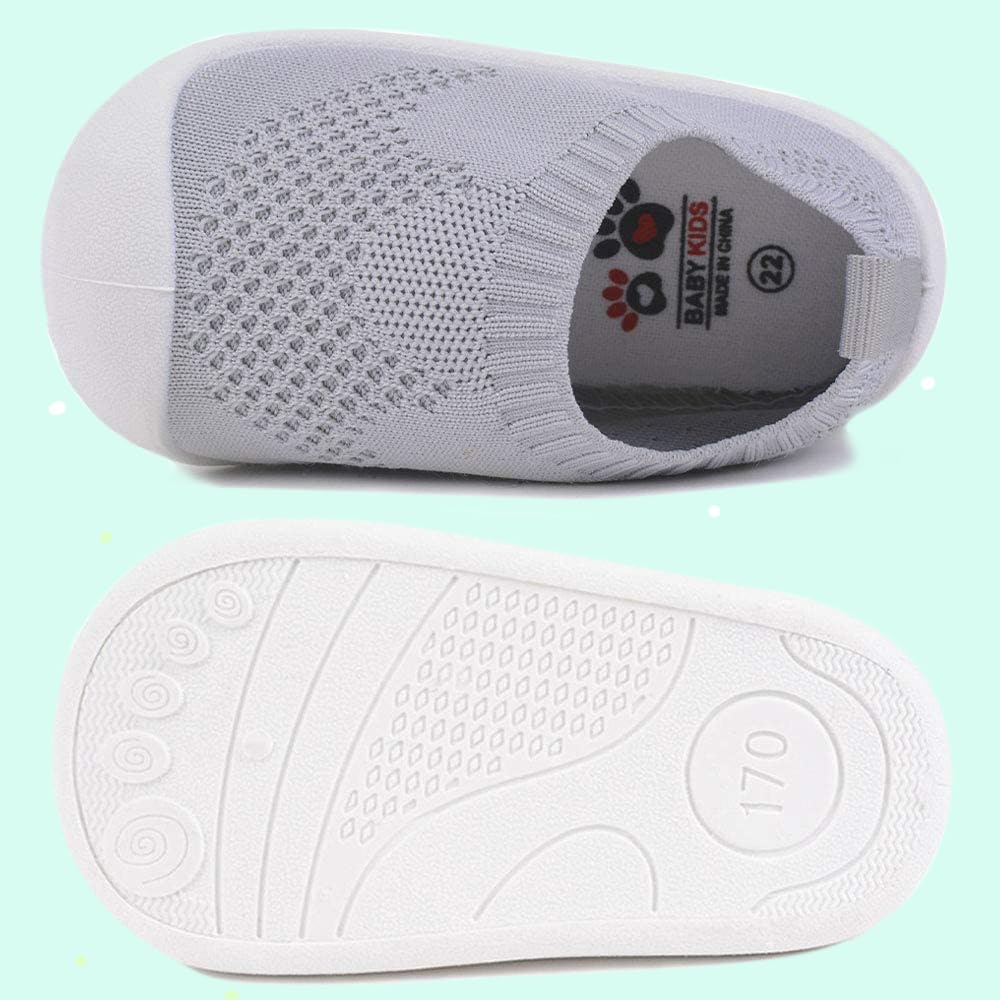 Baby Walkers Infant Sneakers Boys Girls Mesh Breathable Lightweight Non-Slip Toddler Casual Shoes Cotton Flying Woven Fabric Mesh Breathable Lightweight Trainers Indoor Outdoor — view 5