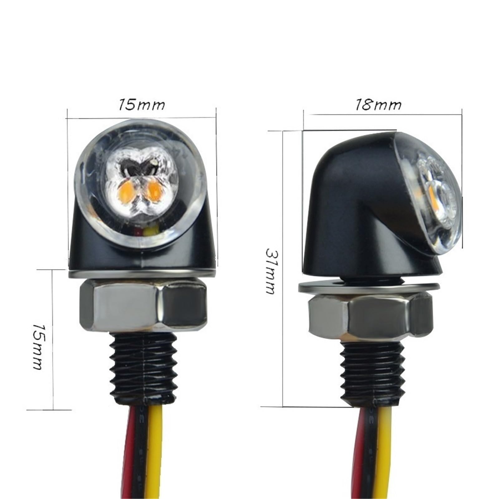 Światła kierunkowskazów Włącz Lampę Kierunkowskazów | 8mm kierunkowskazy Lampa kierunkowskazów DRL Światła stopu(4pcs white yellow)