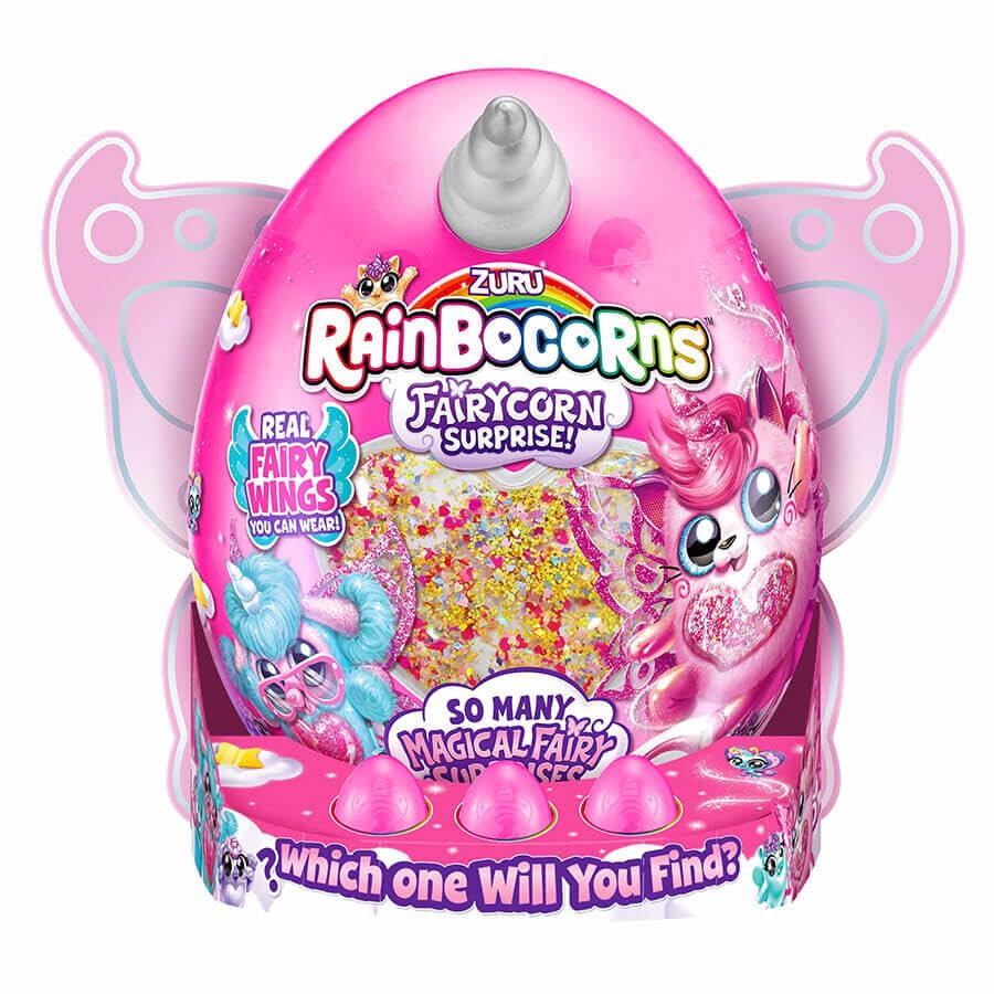 Rainbocorns Fairycorn Surprise – Magical Collectible Plush Toy Egg with Real Wearable Fairy Wings & Multiple Surprises Inside – Cute Mystery Unicorn for Kids, for Girls Random Pack-image-1