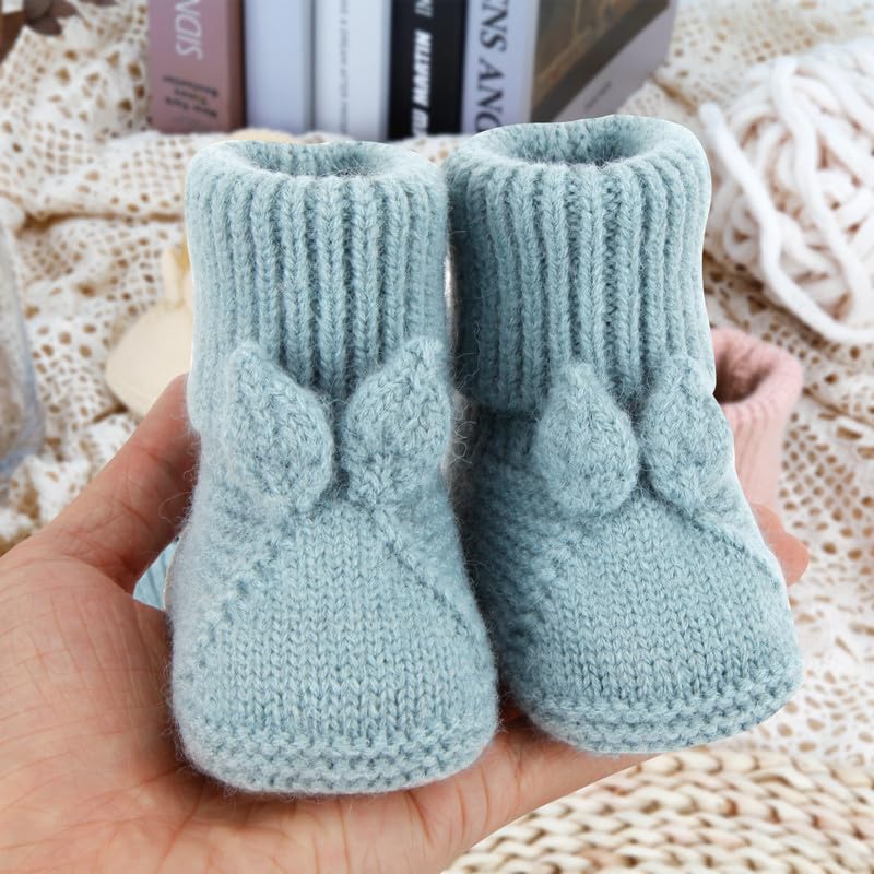 Baby Booties Newborn Babe First Walkers Knit Boots Warm Knit Crib Shoes Crochet Soft Infant Sock for Boy Girl4