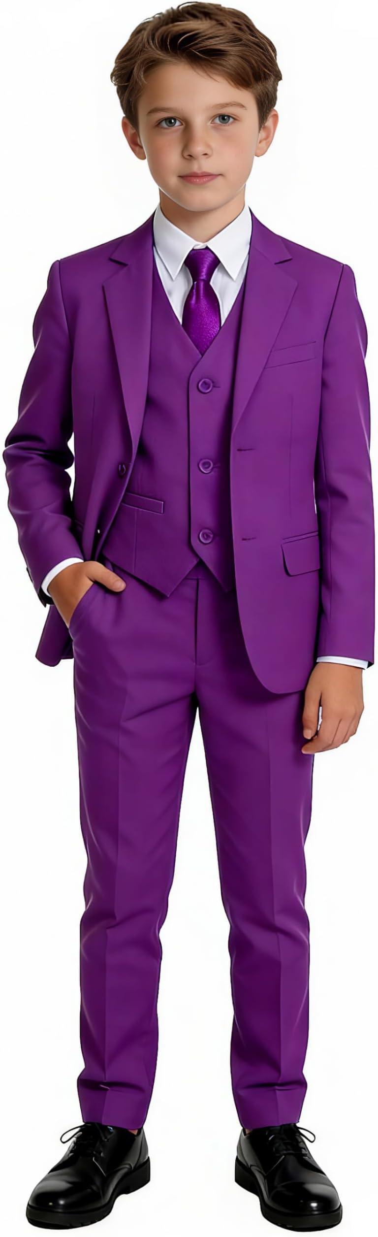 Toddler Suit for Boys 5 Piece Slim Fit Tuxedo,Ring Bearer Outfit Kids Wedding Guest Dress Clothes