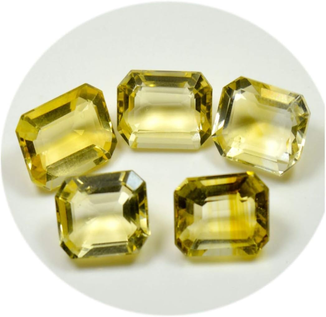 10X8 MM Size 5 Pcs Genuine Citrine Rectangle Faceted Loose Gemstone for Jewellery Making