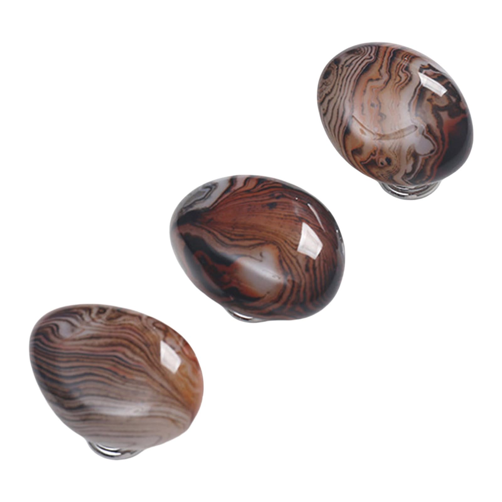 Oxxggkao Multicolor 3Pcs Elegant Wardrobe Knob Natural Stone Cabinet Drawer Handle Cupboard Pull Simple Furniture Decoration Furniture Handles And Knob For Dressers Elegant