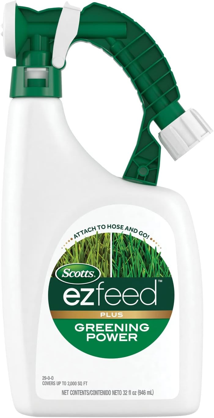 EZ Feed Plus Greening Power: 2,000 sq. ft., Works Quickly, Fertilizer for Green Lawns, Use on All Grass Types, 32 oz.