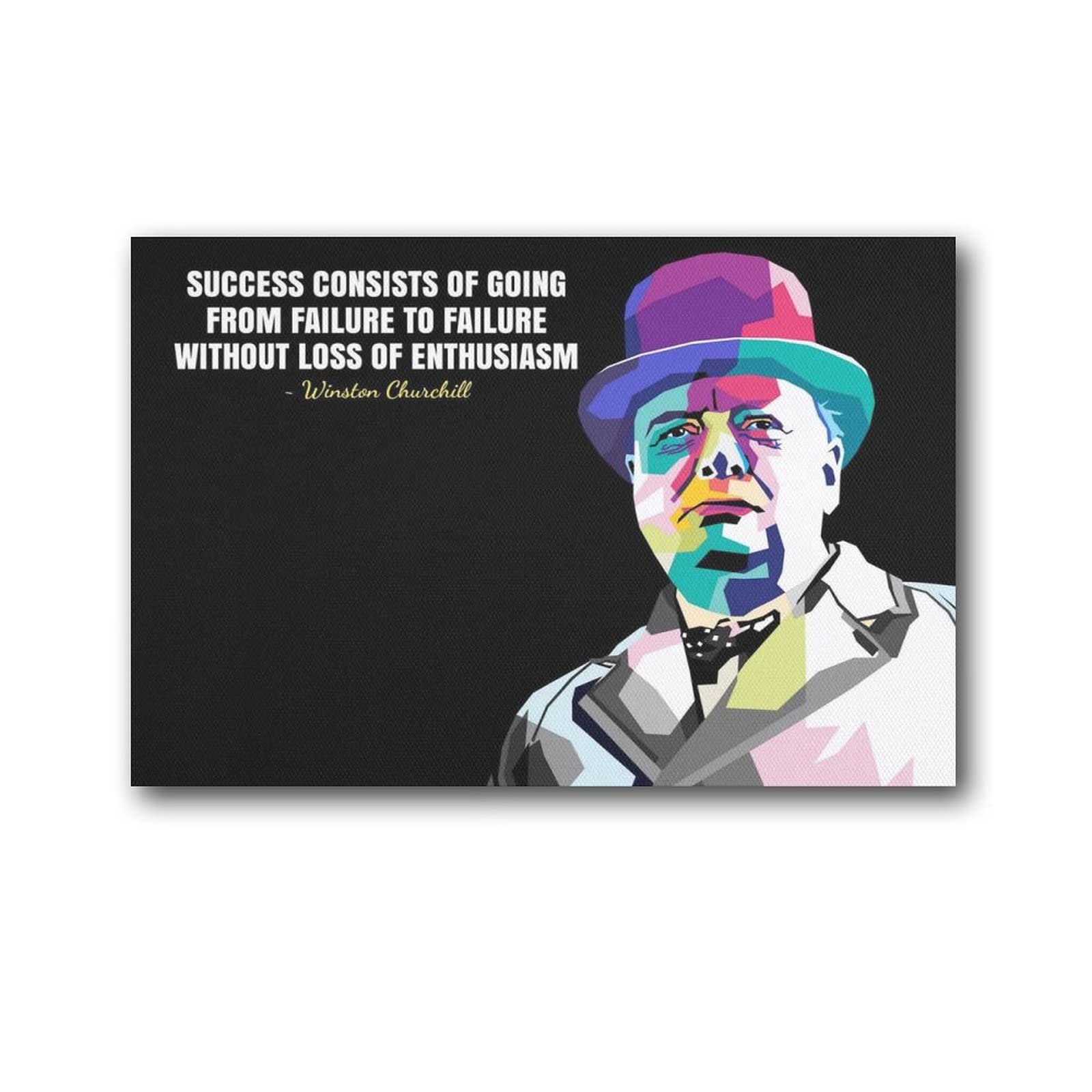 Winston Churchill Motivational Inspirational Quotes Poster Decorative Canvas Wall Art Living Room Bedroom Painting 16x24inch(40x60cm)