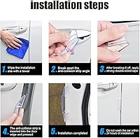 Vista 8 de Paquete de 4 protectores universales de protección de borde lateral de puerta de automóvil, autoadhesivo, antiarañazos, protector de colisión