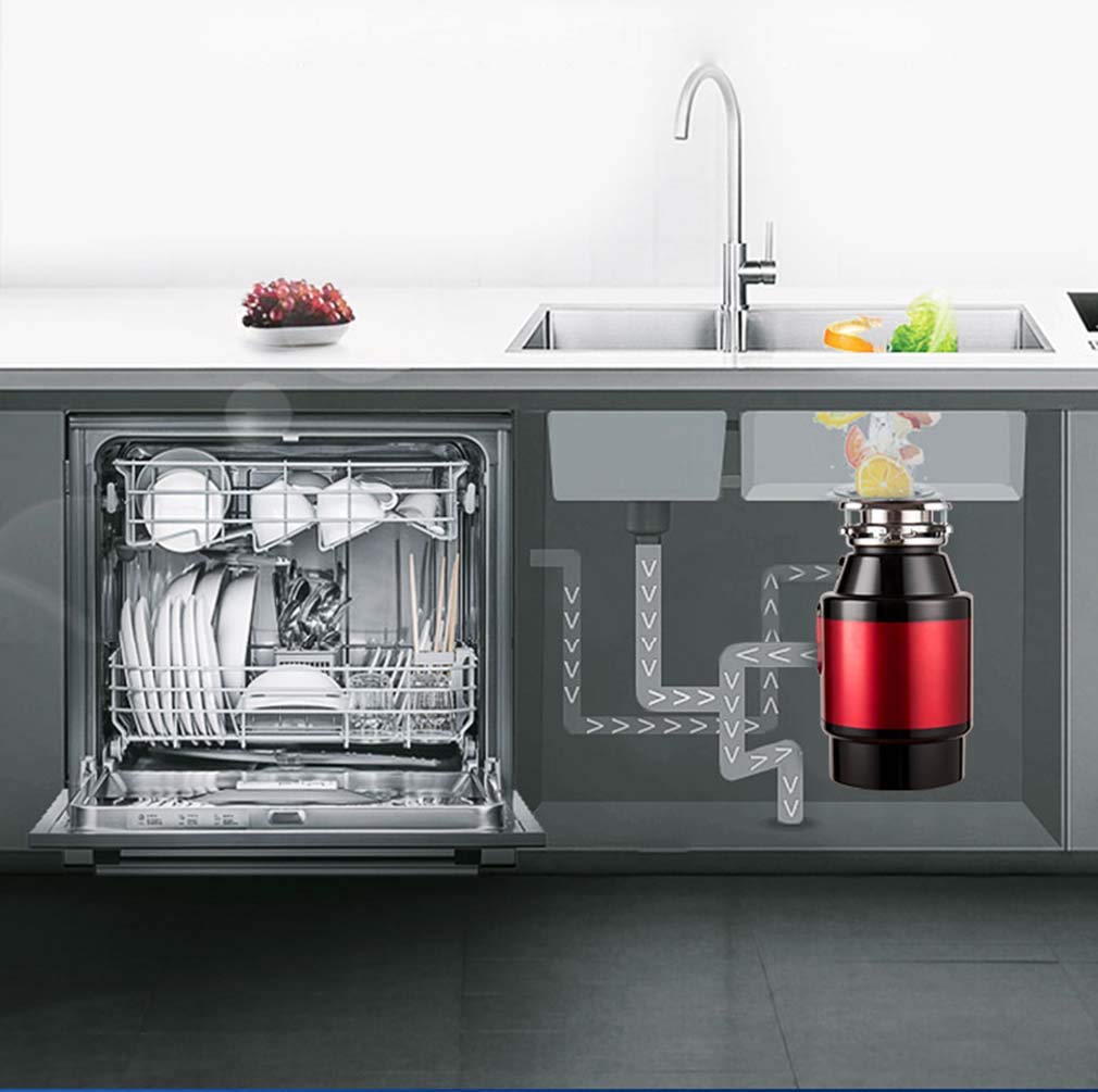 Duradero Eliminación de alimentación Continua en la Cocina, eliminación de Basura, triturador de Desperdicio de Alimentos Interruptor de Aire Incorporado 750W Cocina, Red
