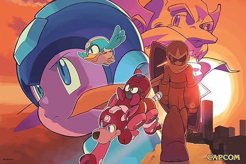Póster de Mega Man Anime Art Video Gamer, Videojuego, Clásico, Retro Vintage, 90, Gaming, MegaMan Capcom Legacy Collection Megaman 11 Mega Man X Dr