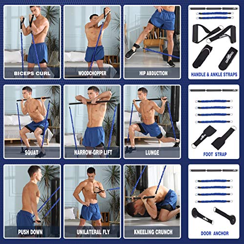 Innocedar Home Gym Bar Kit With Resistance Bands,Full Body Workout,60-180Lbs Adjustable Pilates Bar,Safe Exercise Weight Set,Home Exercise Equipment For Men&Women- Build Muscle&Training Fitness #TOP2