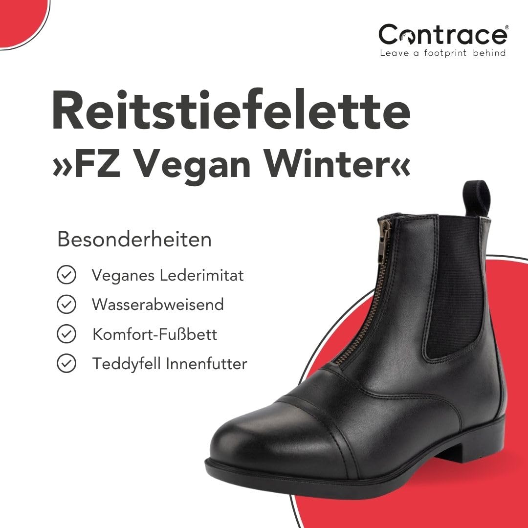 Vegane Reit-Stiefeletten FZ Winter – Schwarz – Gr. 29-46