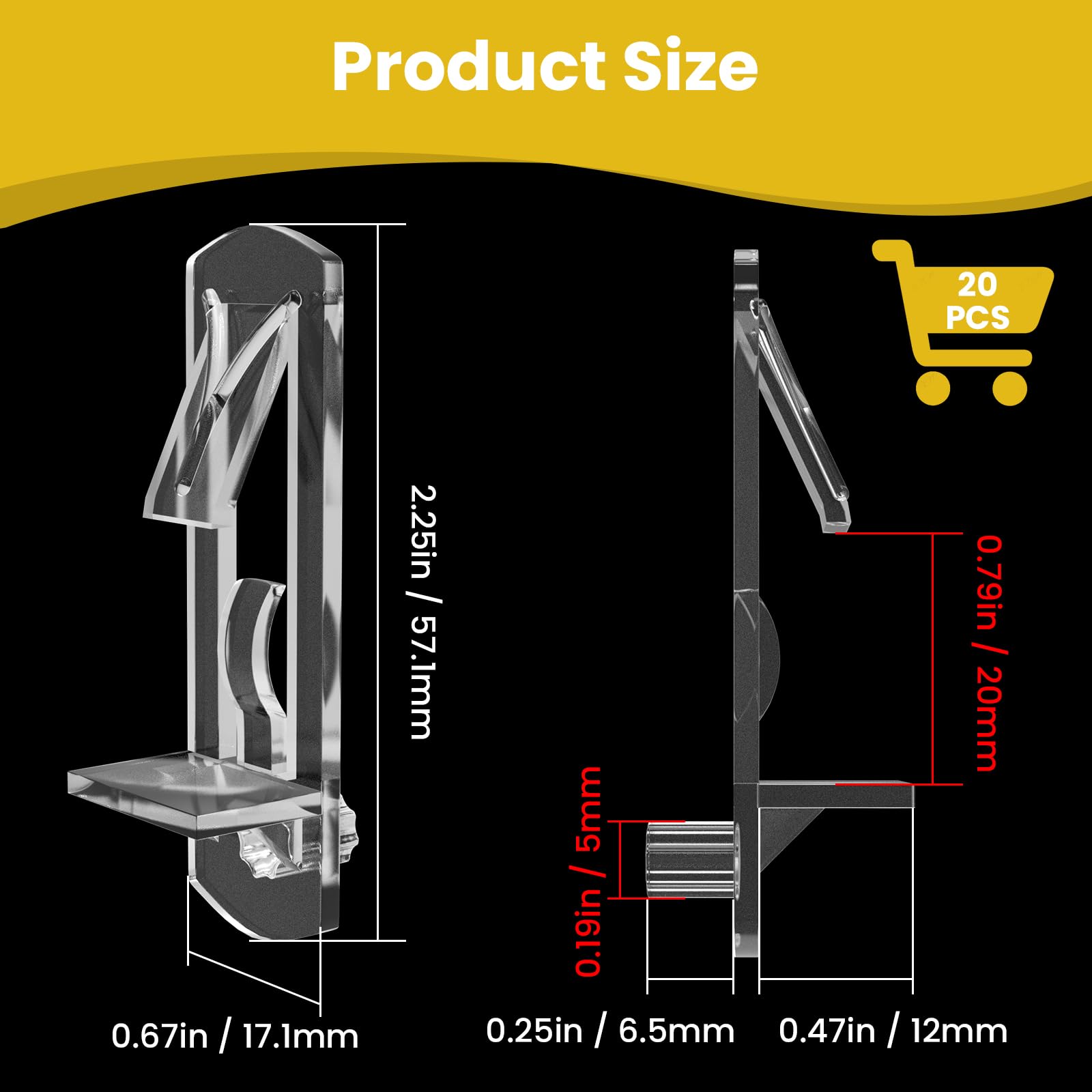 Shelf Support Nails 20 Pieces Transparent Plastic Lock Rack Support Pin Clips — Amazon image 2