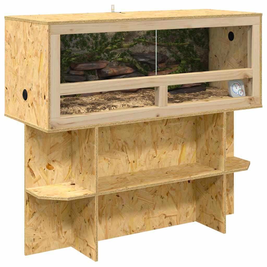 Terrarium Braun 100x40x90 cm OSB Indoor | Terrarien, Reptil Fütterungsbox für Reptilien, Schlangen, Schildkröten, Amphibien