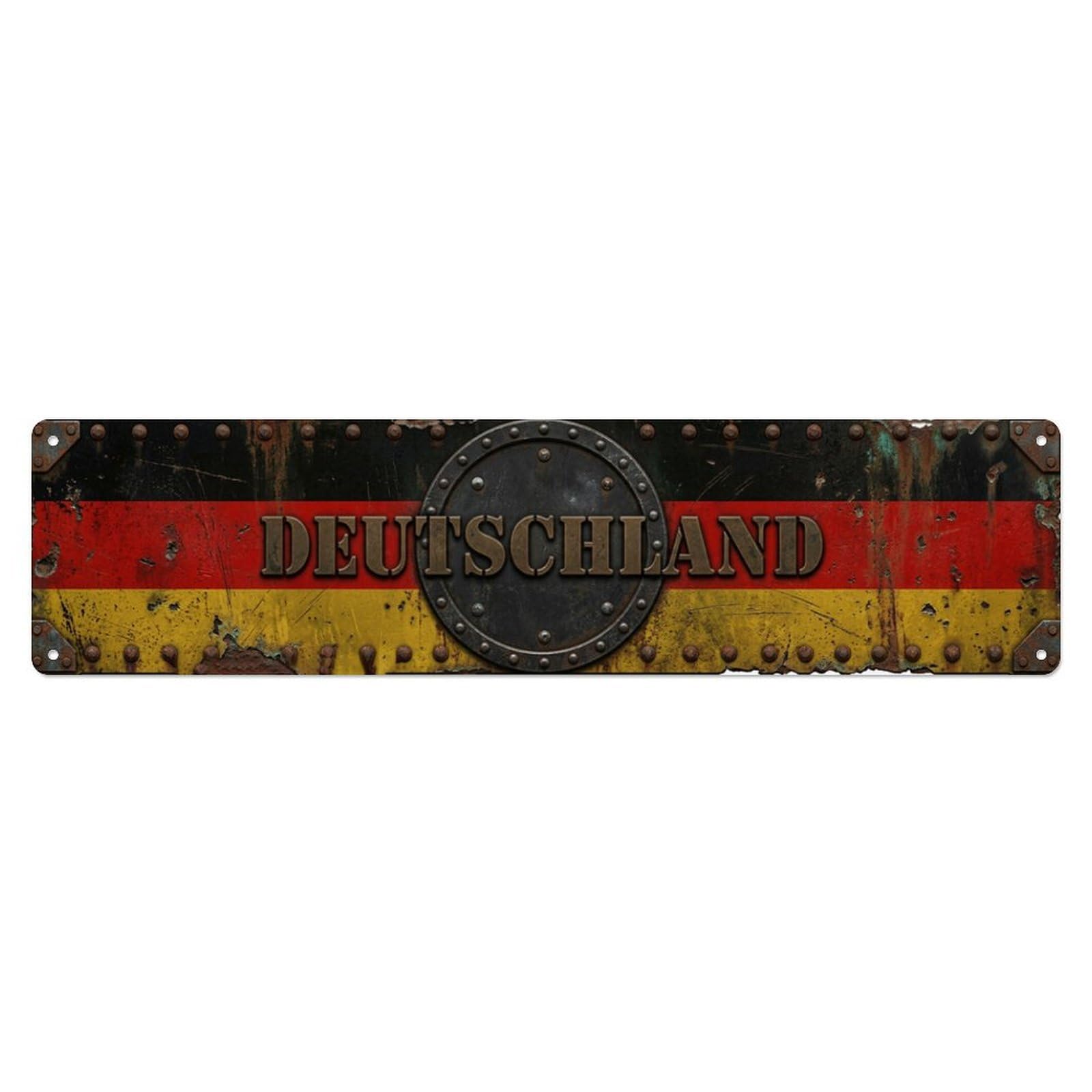 German Flag Wall Artifact Metal Tin Skinny Sign Plaque Wall Decor for Cafe, Club Bar, Office, Home Garden Metal Poster 4x16Inch