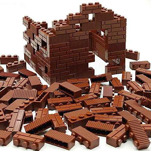 ZHX Masonry Profile Bricks Bulk Brown Color DIY Building Block for Wall Parts and Pieces Compatible for Major Brand 1x3 Brick 150pcsâ€¦