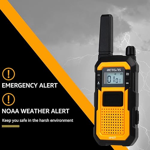 Miniatura 5 de Retevis Walkie Talkies RB48 Heavy Duty (paquete de 4) y Walkie Talkies RB29 con micrófonos de altavoz de hombro (paquete de 4) Radio resistente de 2