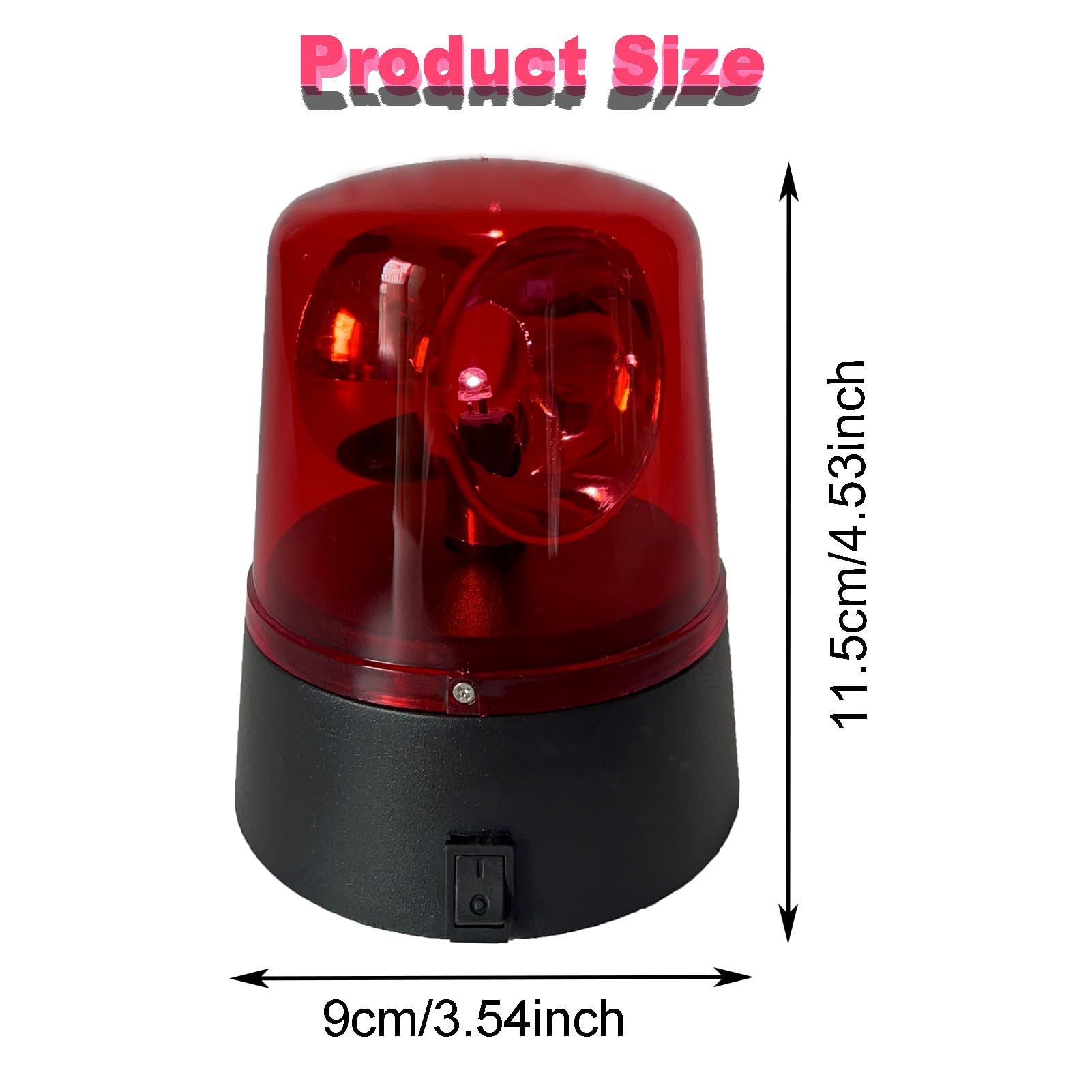 LIFTATAPA LED Strobe Light, 360 Degree Disco Party Rotating Lamp DJ Flashing Stage Lights, Emergency Police Car Beacon Siren Strobe Light with Switch Control for DJ Show Bar (Red)