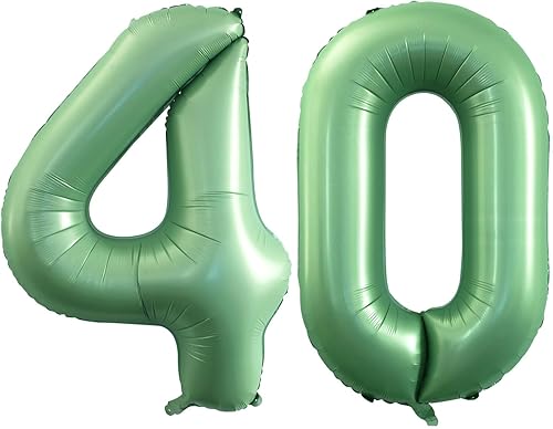 Miniatura 437 de GOER Globos con el número 40 para decoraciones de fiesta de cumpleaños número 40, globos de helio de aluminio jumbo de 42 pulgadas para 40