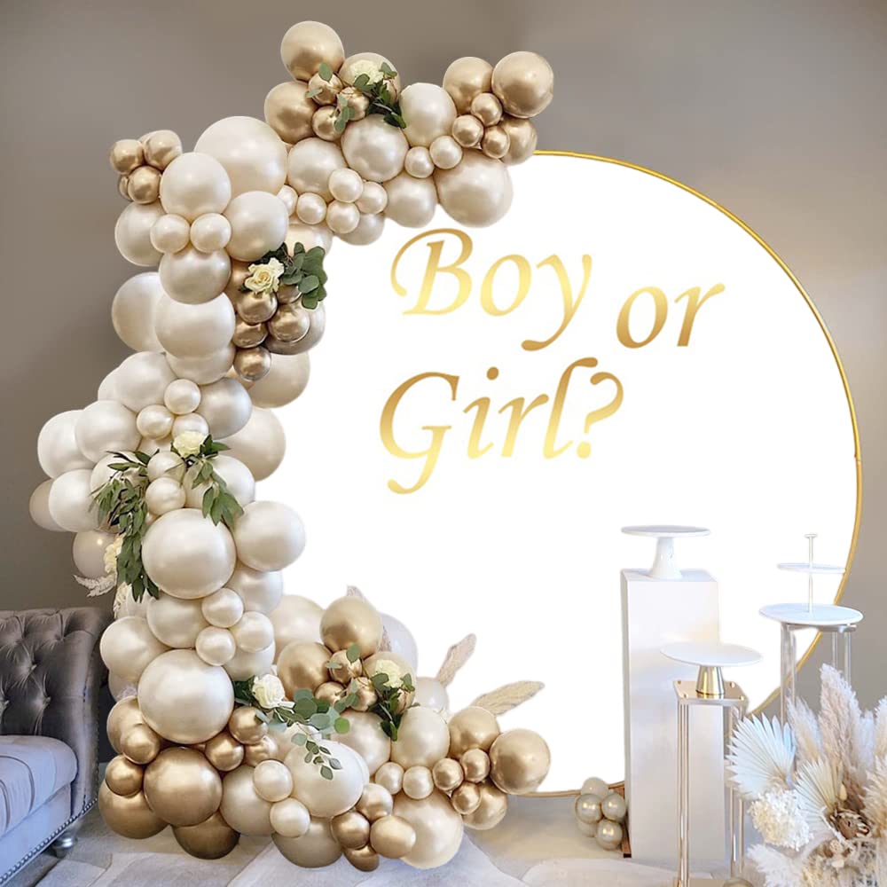 Runder Fotohintergrund 2x2 M - Geschlechts-Enthüllung, Rosa/Blau Marmor, Für Baby-Shower-Partys