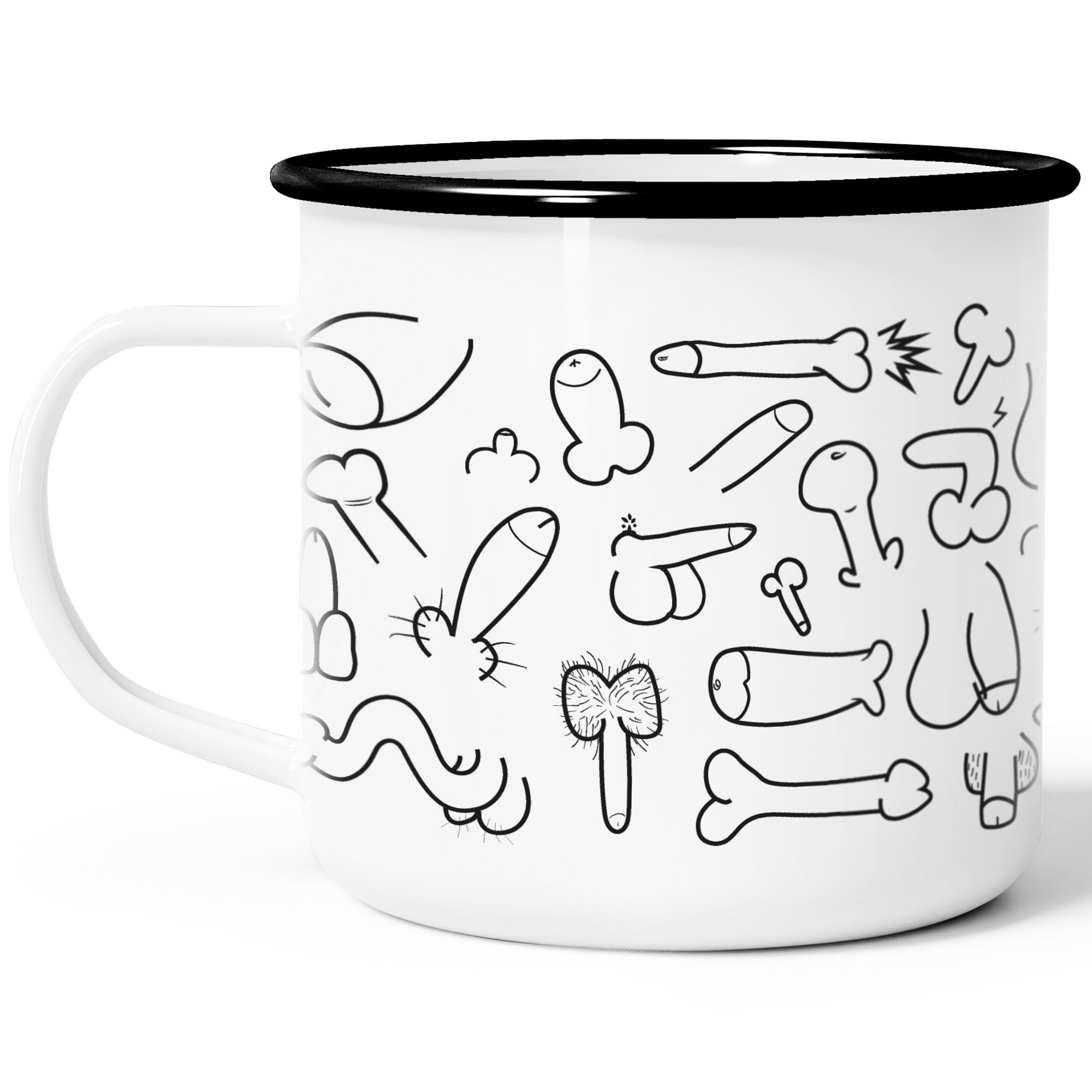 MoonWorks Tazza Da Caffè In Ceramica 375 Ml Con Scritta Umoristica Tedesca, Bianca, Lavabile In Microonde