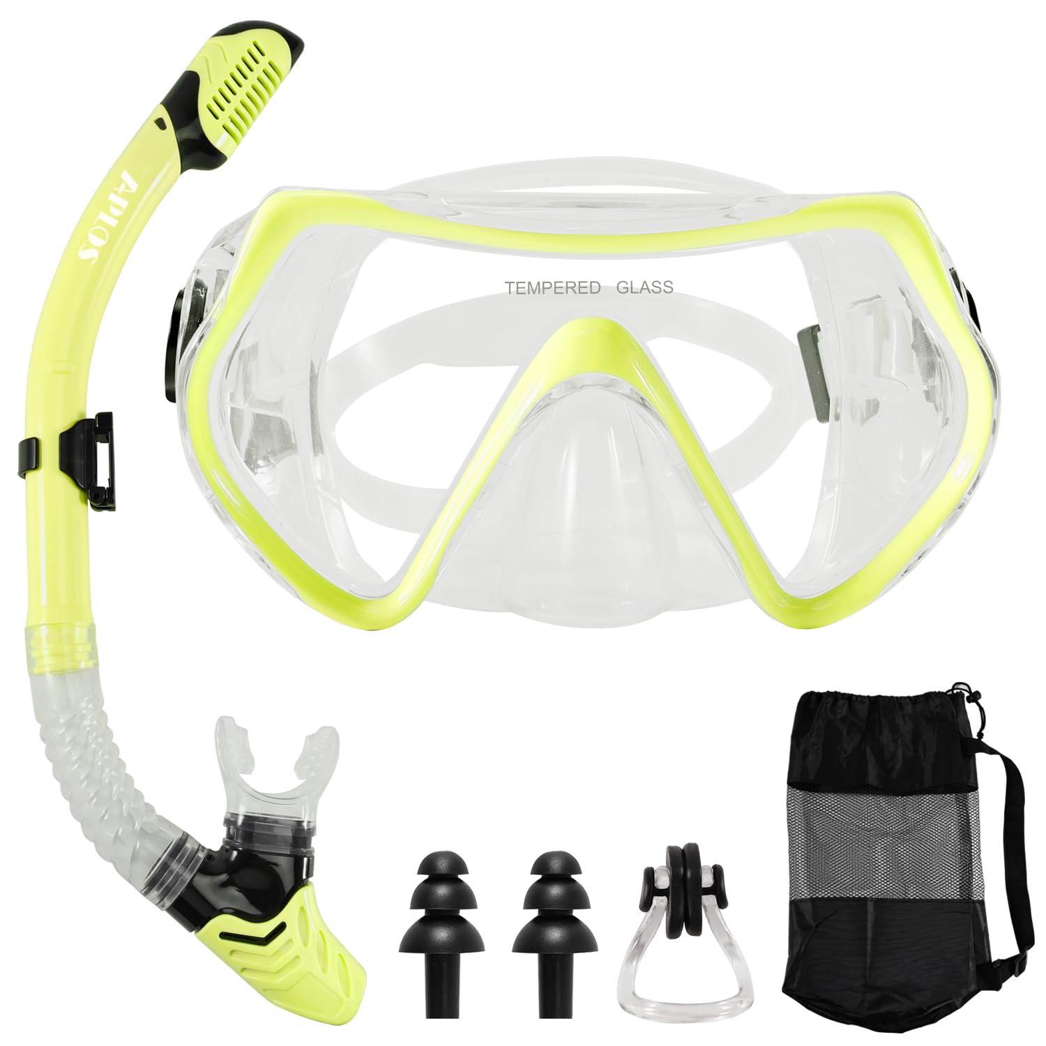 APLOS Masque Plongée Adulte-Masque Tuba Anti-Buée Champ de Vision Panoramique Anti-Fuite Masque Snorkeling Adulte et Tuba pour la Plongée en Apnée, la Plongée en Apnée, la Natation
