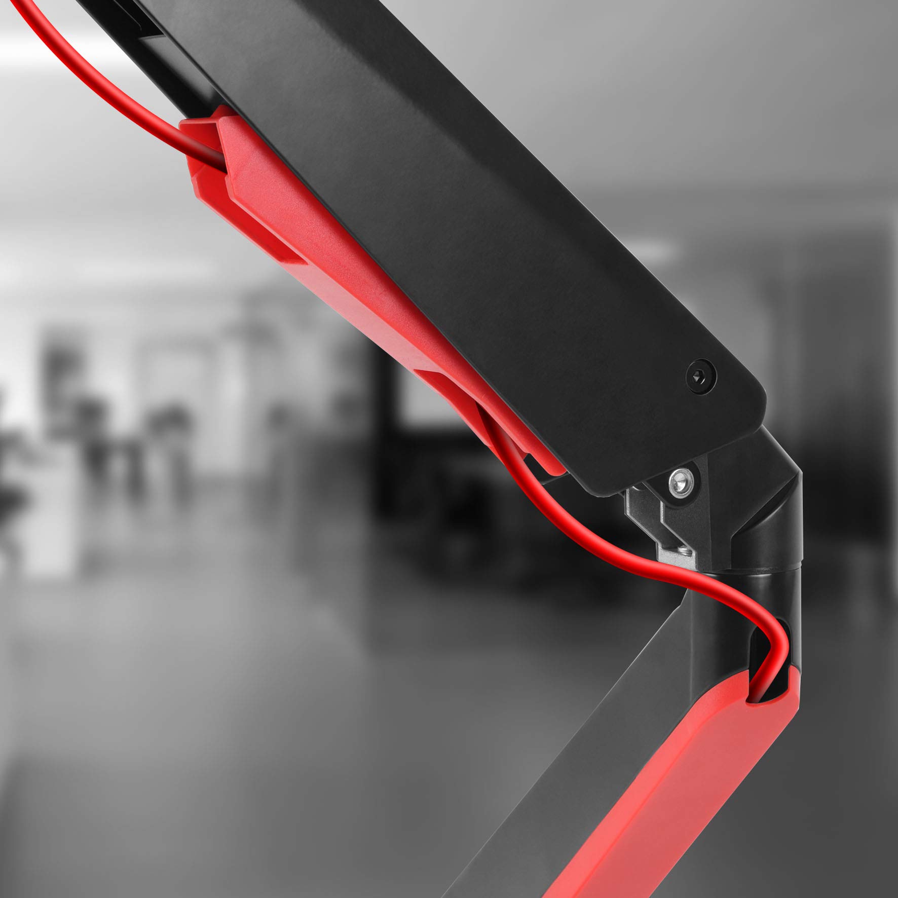 Duronic DMGM5X1 Supporto Monitor per Monitor da 15"-32" | Supporto da scrivania con luci LED Rosse Integrate, Altezza Regolabile e orientabile, capacità 8 kg, VESA 75/100