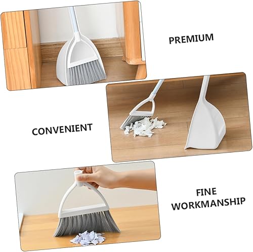 Miniatura 3 de Juego de cepillo de recogedor con recogedor de escoba con recogedor, mango auxiliar de limpieza vertical, herramienta de barrido de piso para el