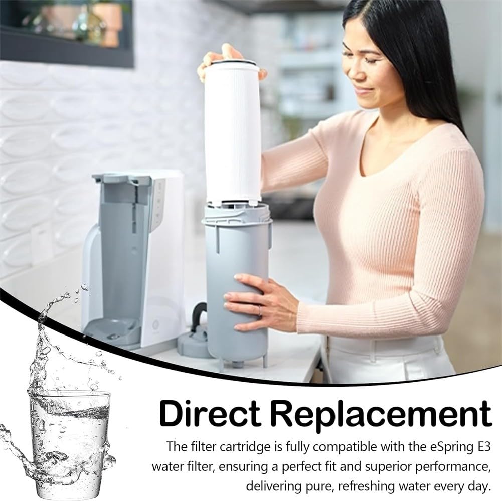 Cartucho de filtro de agua eSpring E3, filtración de 3 etapas con tela no tejida, precisión 02, volumen de 5000 L