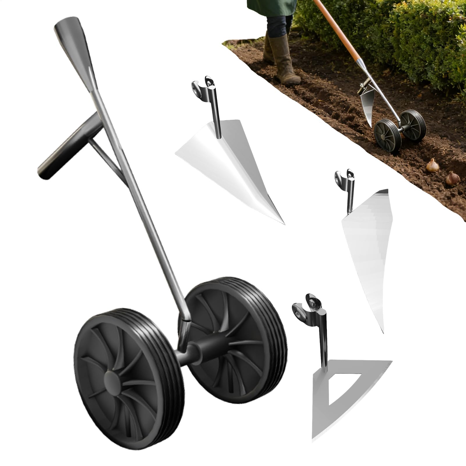 Zappa Manuale da Giardino Vanghetta aeratrice per il terreno con doppie | Attrezzo manuale per giardinaggio per Uomo, Marito, Papà, Giardiniere, Agricoltore