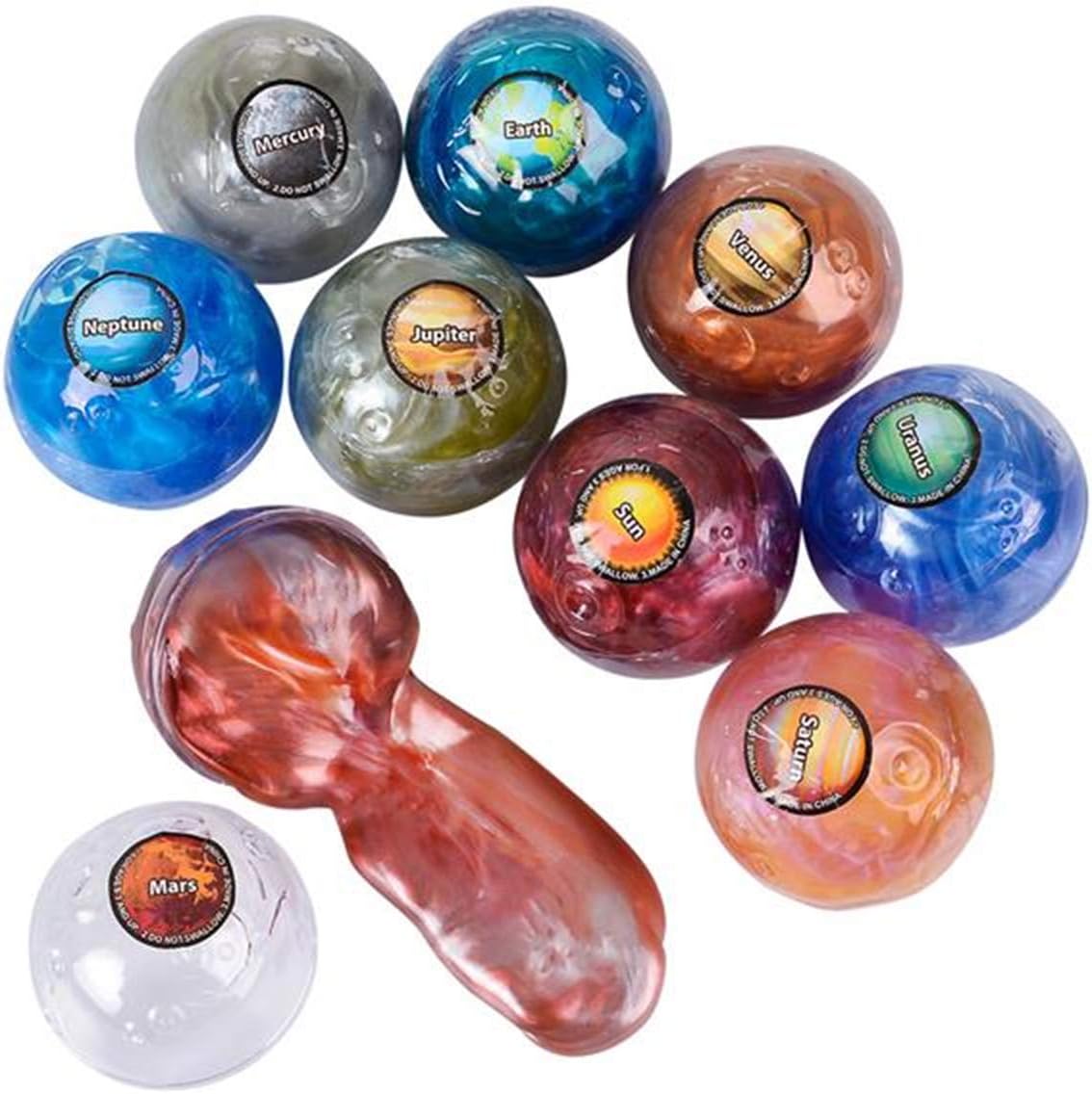 Solar System Planet Putty Mud, Set of 9 Planets, Mars, Sun, Saturn, Neptune, Jupiter, Mercury, Uranus, Earth, Venus, Gooey Slimy Putty