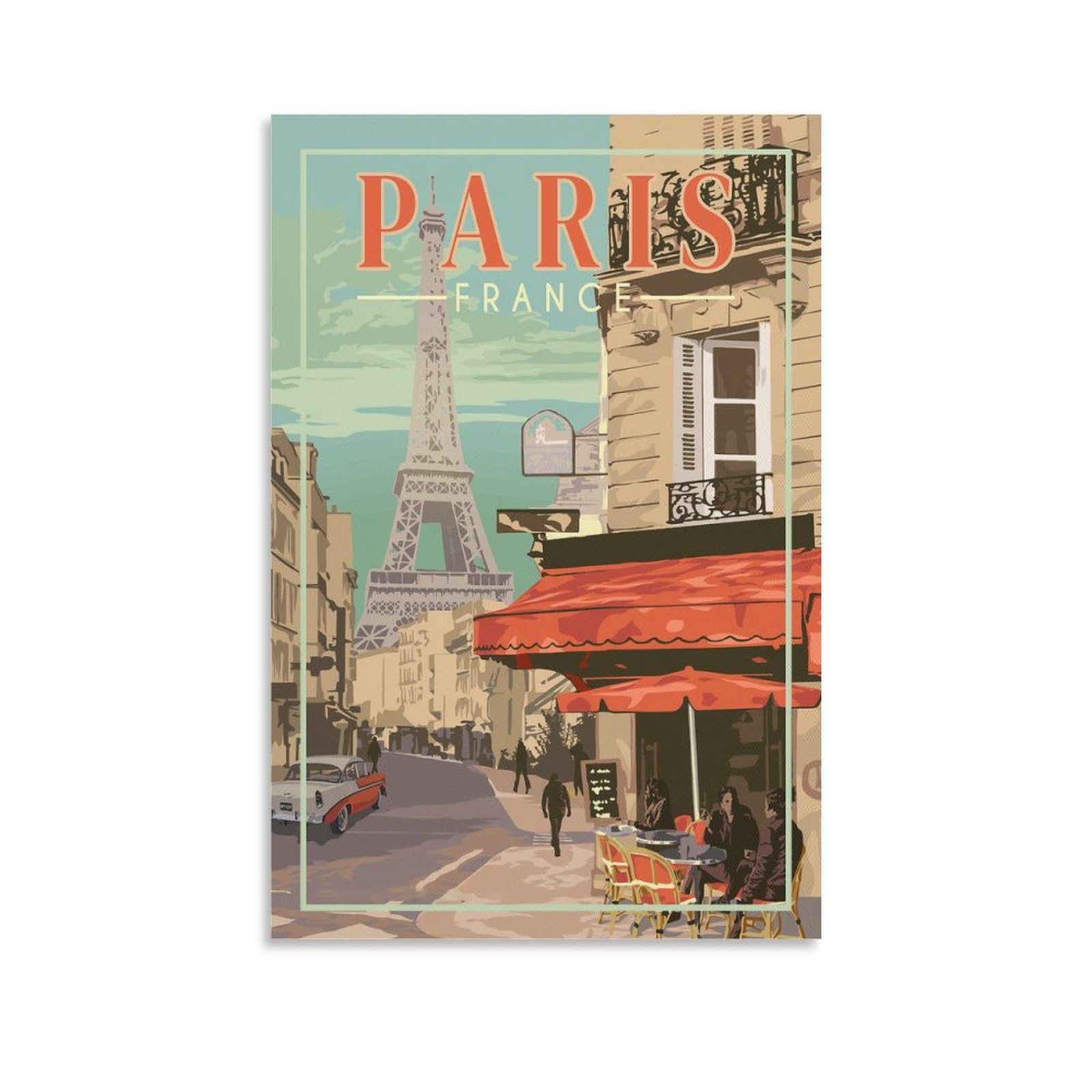Paris France Vintage Travel Posters Street 08x12inch(20x30cm) Wall Art Picture Print Canvas Art Poster Modern Family Bedroom Decor Posters