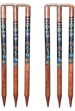 Cricket Stumps Set (6 Wooden Stumps with Bails)