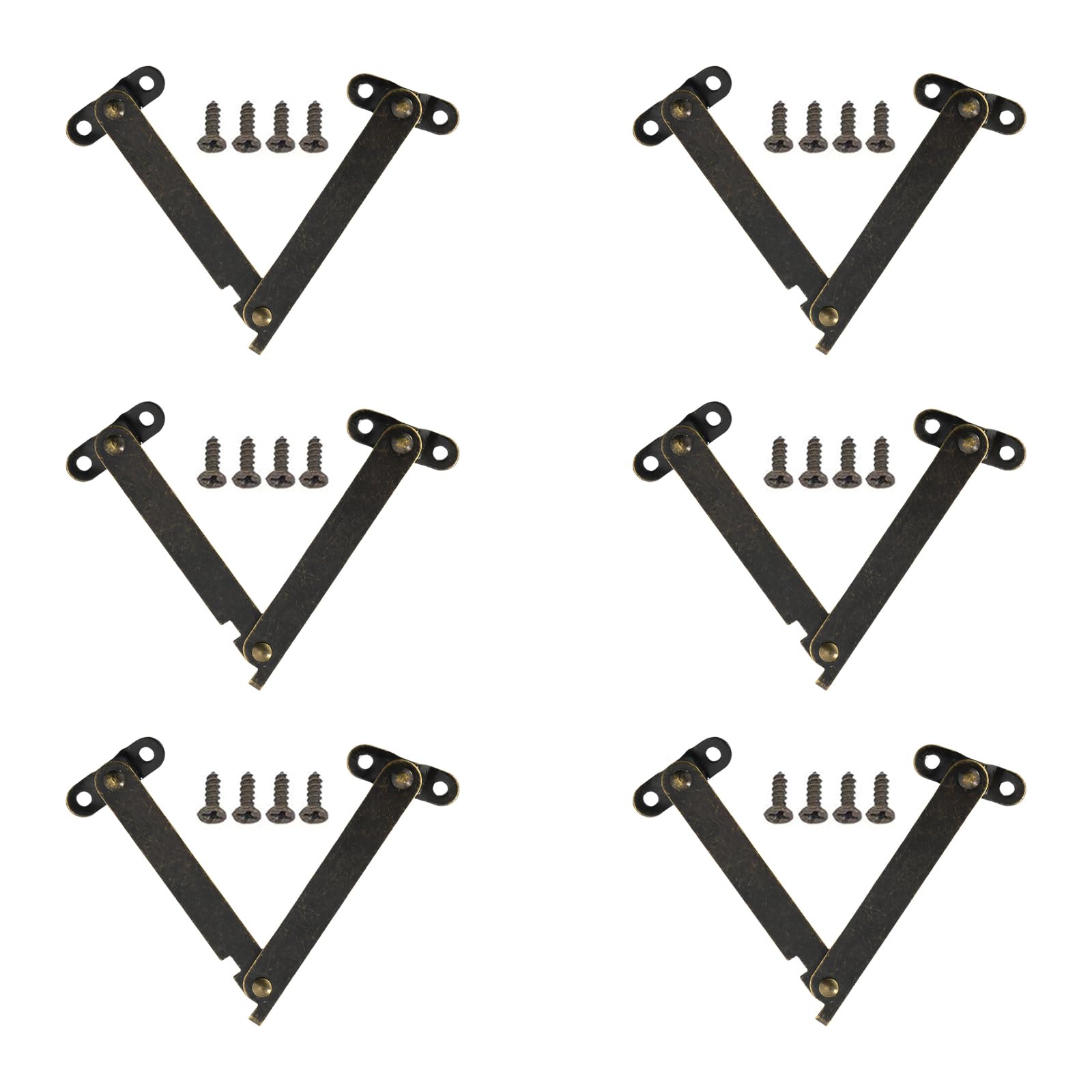 Msioytog Multicolor Strong Miniature Lid Hinges Not Erosion Quiet Operate 6Pcs For Decorative Wood Box Jewelry Storage Smooth Opening Lid Joint